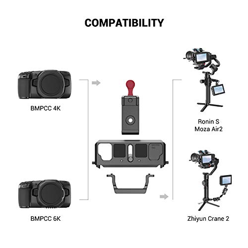 SMALLRIG Mounting Plate de Kit de Placa de Montaje para BMPCC 4K y 6K y Ronin S, Crane 2, Moza Air 2 - BSS2403