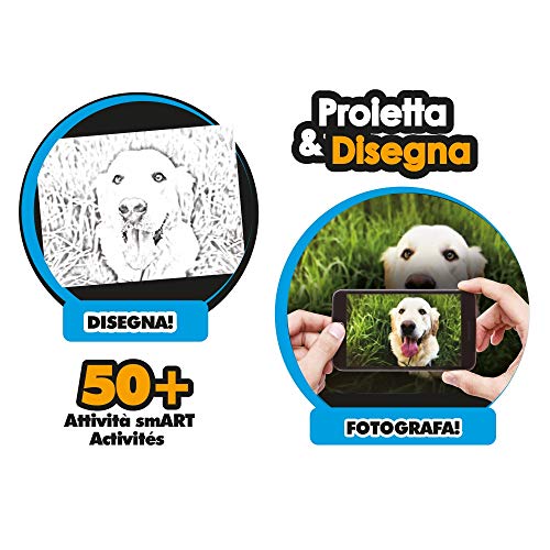 smART Sketcher - Proyector con Paquete de 50 Actividades, proyecta 50 Modelos de Dibujo, y Tus Fotos, para Dibujar faceta, Juguete para niños a Partir de 5 años, MRT00