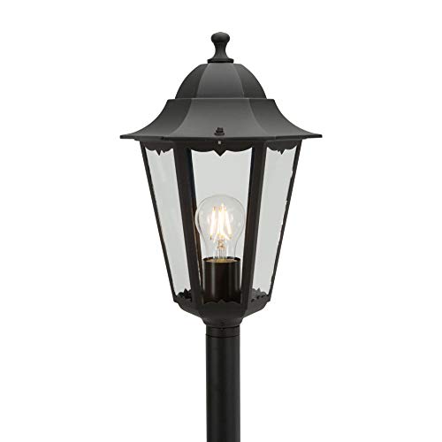 Smartwares 10.009.16 Farol clásico, aluminio/cristal, Negro, 1.25 m