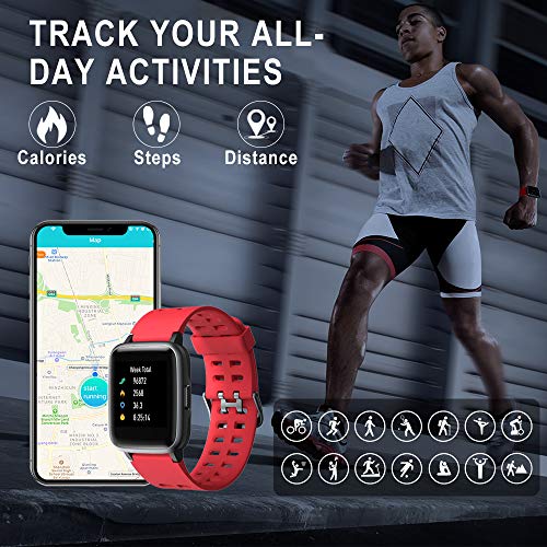 Smartwatch, Reloj Inteligente Impermeable IP68 Pulsera Actividad Hombre Mujer, Inteligente Reloj Deportivo Reloj Fitness con Pantalla Táctil Completa Pulsómetro Cronómetros para iPhone iOS Android