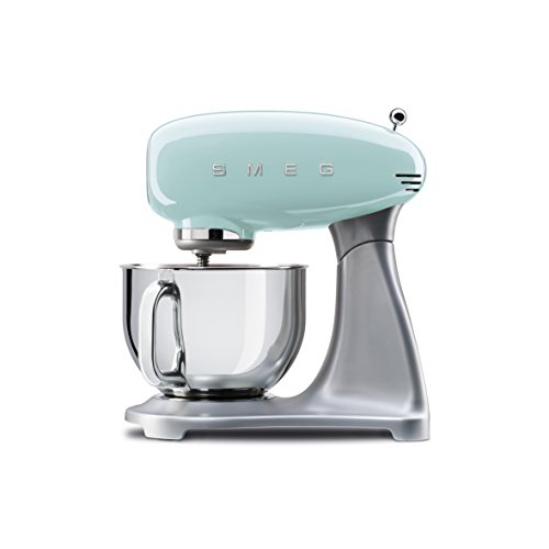 SMEG Batidora amasadora SMF01PGEU, 800 W, Metal, plástico, 10 Velocidades, Verde Pastel