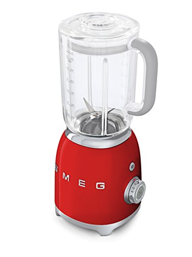 SMEG Batidora BLF01RDEU, 800 W, 0.45 litros, Metal, plástico, 4 Velocidades, rojo