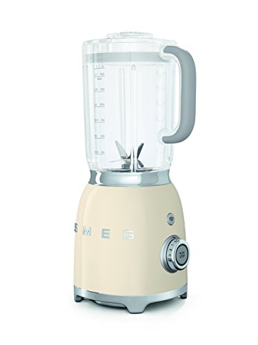 Smeg BLF01CREU - Batidora de vaso 16,3 x 19,7 x 39,7 cm, 1,5 litros (Vidrio, Acero inoxidable, Corriente alterna)