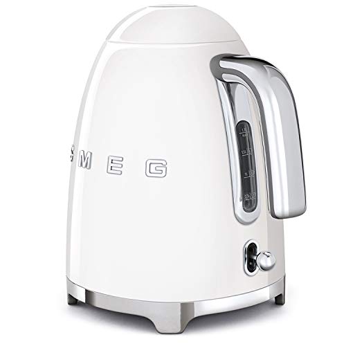 SMEG Calentador de Agua electrico, hervidor KLF03WHEU, 2400 W, 1.7 litros, Acero Inoxidable, Blanco