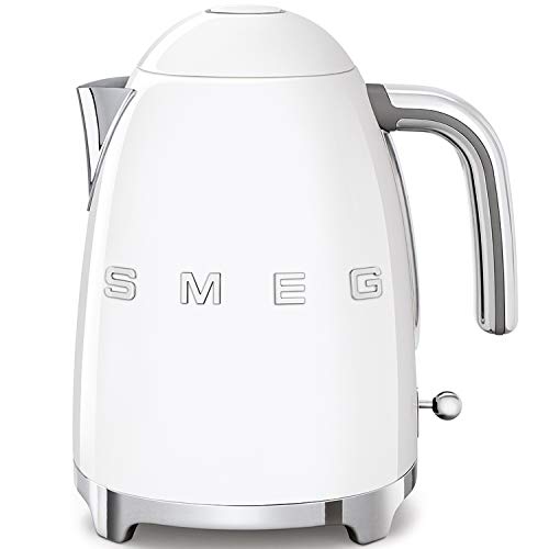 SMEG Calentador de Agua electrico, hervidor KLF03WHEU, 2400 W, 1.7 litros, Acero Inoxidable, Blanco