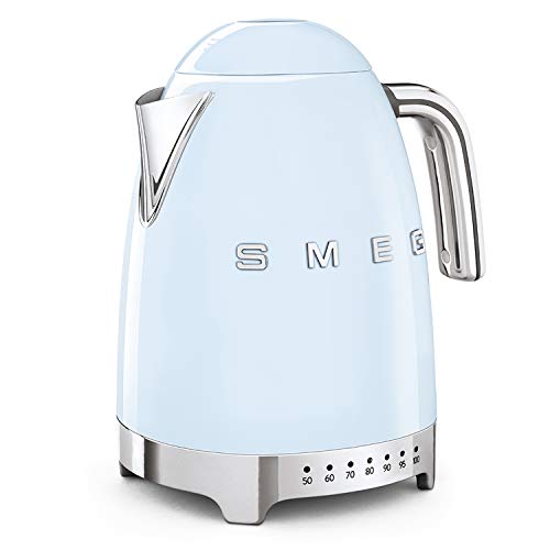 SMEG Calentador de Agua electrico, hervidor KLF04PBEU, 2400 W, 1.7 litros, plástico, azul pastel