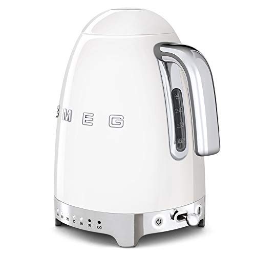 SMEG Calentador de Agua electrico, hervidor KLF04WHEU, 2400 W, 1.7 litros, plástico, blanco