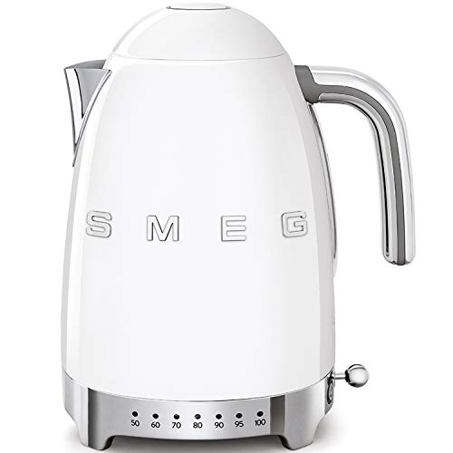 SMEG Calentador de Agua electrico, hervidor KLF04WHEU, 2400 W, 1.7 litros, plástico, blanco