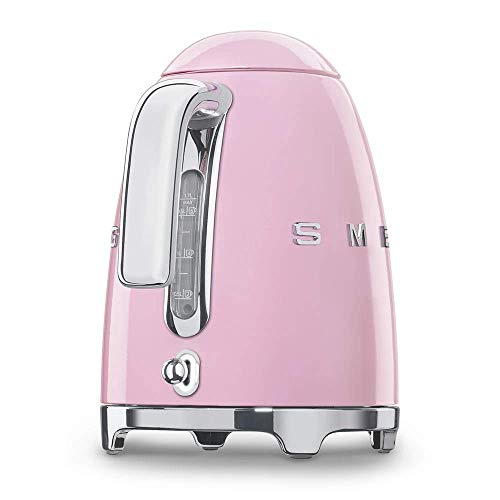 Smeg Hervidor KLF03PKEU Linea años 50, 2400 W, 1 Fluid_Ounces, Acero Inoxidable, Rosa