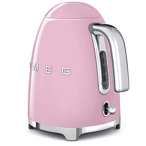 Smeg Hervidor KLF03PKEU Linea años 50, 2400 W, 1 Fluid_Ounces, Acero Inoxidable, Rosa