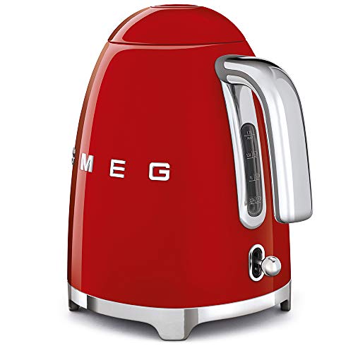 Smeg Hervidor KLF03RDEU, 2400 W, 1.7 litros, Acero Inoxidable, Rojo