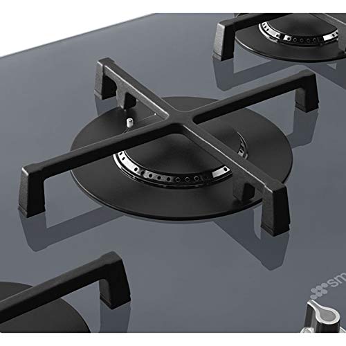 Smeg PV175S2 hobs Acero pulido Integrado Encimera de gas - Placa (Acero pulido, Integrado, Encimera de gas, Vidrio, 1100 W, Alrededor)