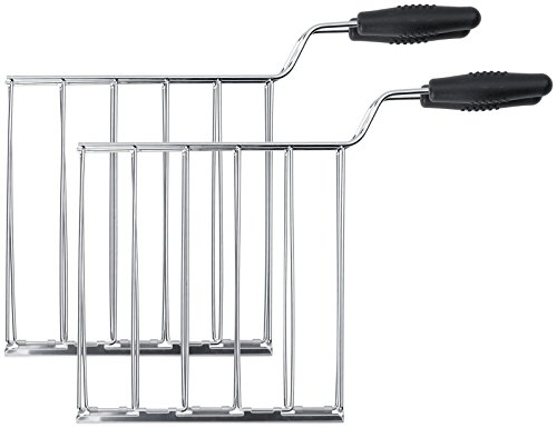 Smeg Rejilla para Hacer sándwiches, Accesorio de de tostadora TSSR01, Metal, 2 Ranuras, cromo/negro