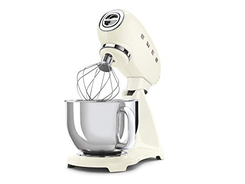 Smeg Robot De Cocina SMF03CREU Crema 10 Velocidades, 800 W, Acero Inoxidable