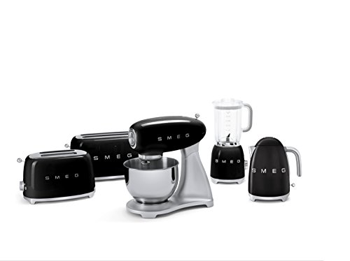 SMEG Tostador Tsf01Bleu, 950 W, Acero Inoxidable, 2 Ranuras, Negro