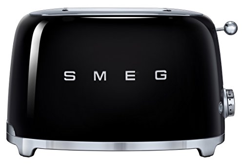 SMEG Tostador Tsf01Bleu, 950 W, Acero Inoxidable, 2 Ranuras, Negro