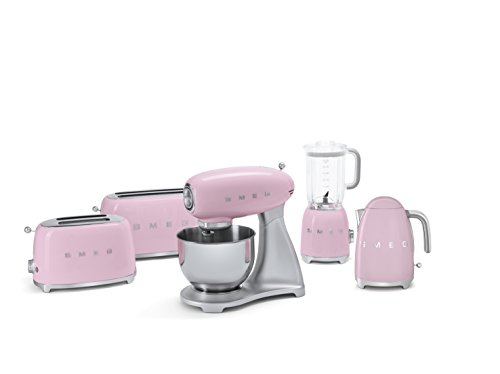 SMEG Tostador TSF01PKEU, 950 W, Metal, 2 Ranuras, rosa pastel