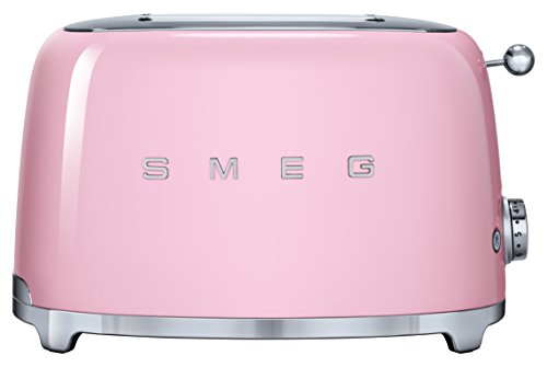 SMEG Tostador TSF01PKEU, 950 W, Metal, 2 Ranuras, rosa pastel