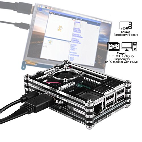 Smraza para Raspberry Pi 3 b+ Caja con Cargador de 5V / 3A con Conector ON/Off + 3X Disipador + Ventilador Compatible con Carcasa Raspberry Pi 3 2 Modelo b+ b (No Incluye la Placa Raspberry Pi)