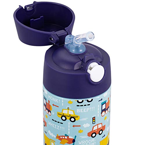 Snug - Termo para niños, botella para agua con aislamiento al vacío y pajita