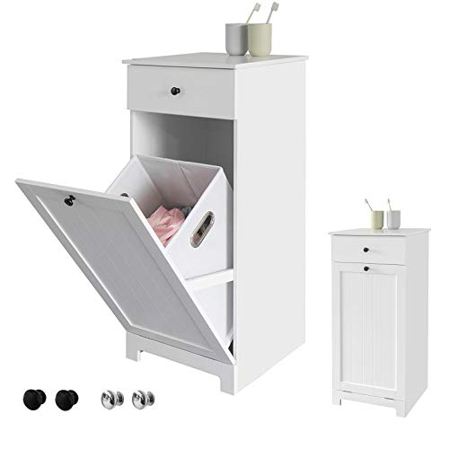 SoBuy BZR21-W Cesto para Ropa Sucia,Amario para Baño,40x38x90 cm, ES