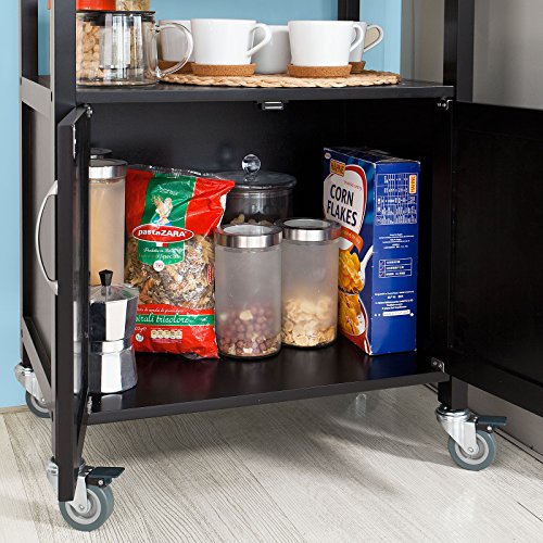 SoBuy Carrito de Servir, Estantería de Cocina, Carrito de Cocina Móvil, FKW22-SCH,ES