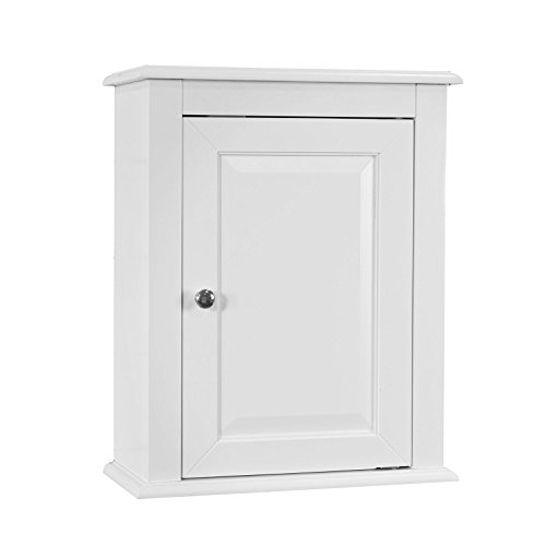 SoBuy FRG203-W,Armario suspendido de baño para la Pared con Puerta,L 40 x P 18 x H 49cm,Blanco,ES