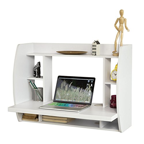 Sobuy  - Mesa de pared, escritorio, mesa para ordenador, o estantería, color blanco, cód. FWT18-W, IT