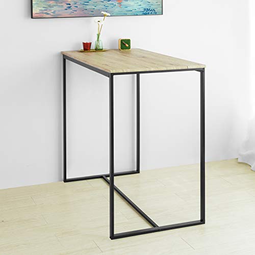 SoBuy OGT26-N Mesa Alta de Bar, Mesa de Comedor de Estilo Industrial Estructura de Metal 110x60x96cm ES