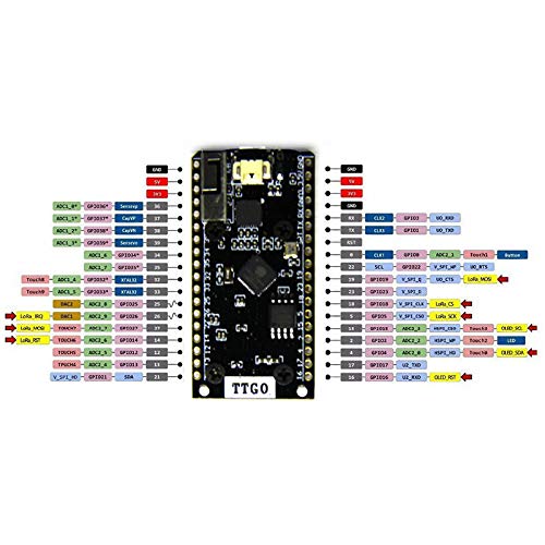 SODIAL 2 Pcs Sx1276 Lora Esp32 868/915 MHz Bluetooth Wi-Fi Junta de Desarrollo de Antena de Internet para Arduino