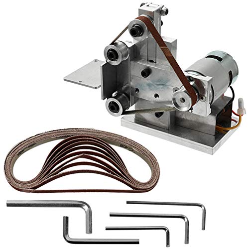 SODIAL Amoladora Multifuncional Mini Lijadora De Correa EléCtrica DIY MáQuina De Pulir Pulido Cortador Afilador De Bordes Lijadora De Cinta