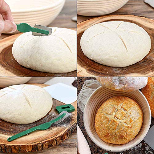 SODIAL Canasta de Pan en Conserva de 6 Piezas Raspador de Pan de Pan de Masa Fermentada Ovalado, la EleccióN Pan Casero Artesanal con Principiantes de Masa Fermentada