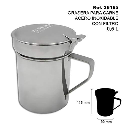 SODICO GRASERA APROVECHADOR DE Aceite EN Acero INOX con Filtro Capacidad 0.5 L. para Carne