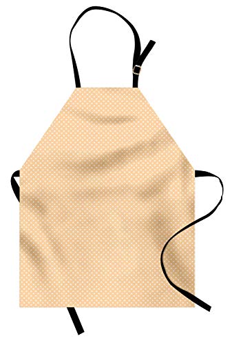 Soefipok Delantal de Lunares, patrón de Color Pastel romántico con Estampado geométrico de Lunares, Delantal de Cocina Unisex con Cuello Ajustable para cocinar Hornear Jardinería, champán y Blanco