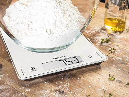 Soehnle Báscula de cocina Page Profi 300, peso digital blanco con función Sensor Touch, balanza electrónica hasta 20 kg (precisión de 1 g)