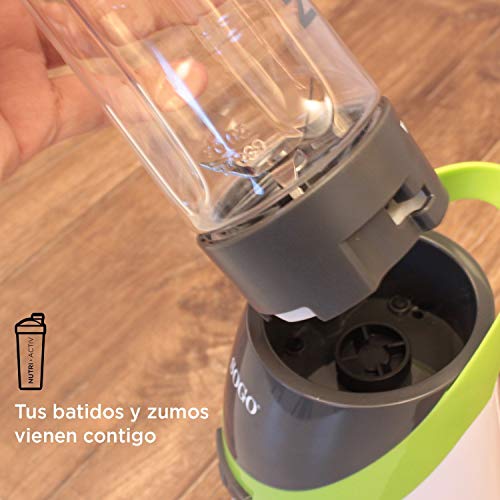 SOGO SS-5515-G Máquina de Hacer Batidos Nutri Activ 350W. Incluye Jarra portátil, Libre de BPA de 0.6L. Batidora de Smoothies Color: Verde.