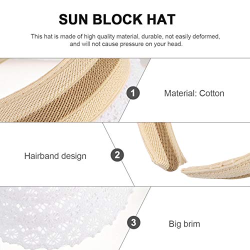 SOIMISS Verano Playa Sombrero para El Sol Visera de Encaje Sombrero de ala Ancha Visera Flexible Gorra de Protección Solar para Mujeres Niñas (Blanco)