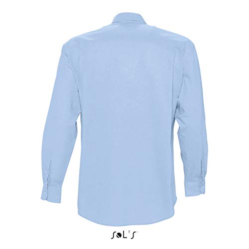 Sol 's Hombre de Oxford Manga Larga Camisa Boston Sky Blue, Hombre, Azul, Extra-Large