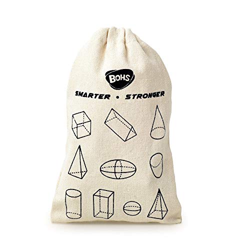 Sólidos de geometría en Bolsa de Misterio - Conjunto de Formas 3D en Miniatura -Montessori de Madera Juguetes - Pack de 10pcs - 3 años en adelante