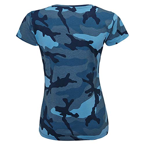 SOLS- Camiseta de Manga Corta Camo para Chica/Mujer (L) (Camuflaje)