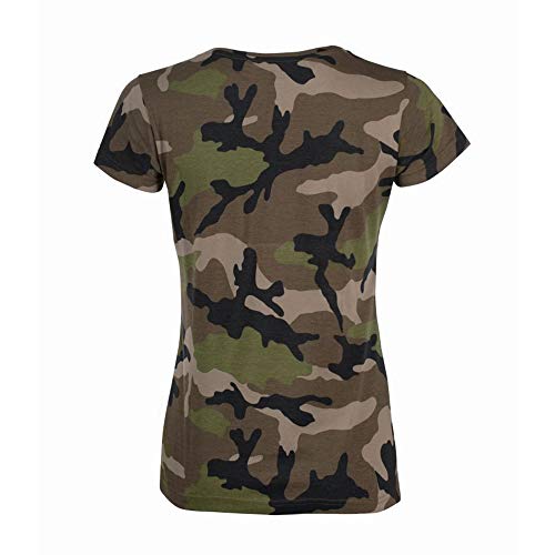 SOLS- Camiseta de Manga Corta Camo para Chica/Mujer (L) (Camuflaje)