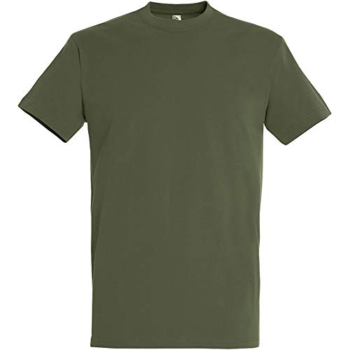 SOLS - Camiseta de Manga Corta Modelo Imperial para Hombre (Mediana (M)) (Verde Ejercito)