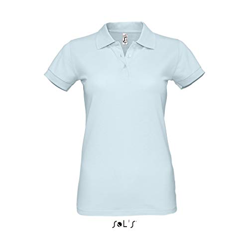 SOLS Polo de Manga Corta para Mujer (Grande (L)/Carbón Moteado)