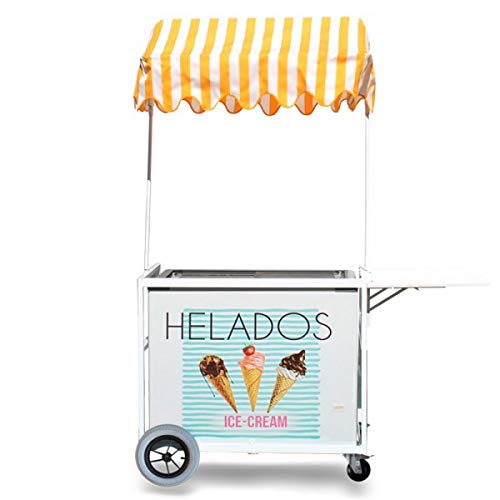 Solycarpa Carrito de Helados, Helados, Venta Ambulante, Carrito Ice Cream, Ice Cream, Carrito alimentación, Congelador, Carrito congelador