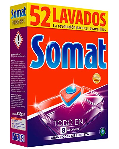 Somat Todo En 1 Detergente Pastillas para Lavavajillas Máquina - 52 Lavados