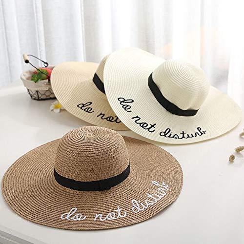 Sombrero De Playa para Gorra Bordada De ala Grande para Mujer, Sombrero De Paja De Verano, Sombreros Juveniles para Mujeres, Sombreros para El Sol, Sombreros De Playa, Venta 5