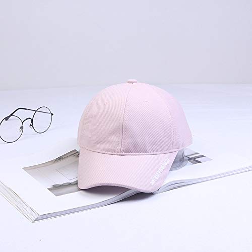 Sombrero Femenino de Primavera y Verano, Letras, Gorra de béisbol, Moda, protección Solar, Protector Solar, Visera, Pareja de jóvenes, Gorra Rosa M (56-58cm)