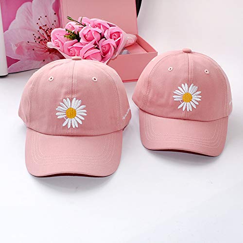 Sombrero Femenino Nueva Red roja pequeña Gorra de béisbol Margarita Masculina versión Coreana de la Gorra de Bordado Salvaje GD Mismo párrafo Entre Padres e Hijos