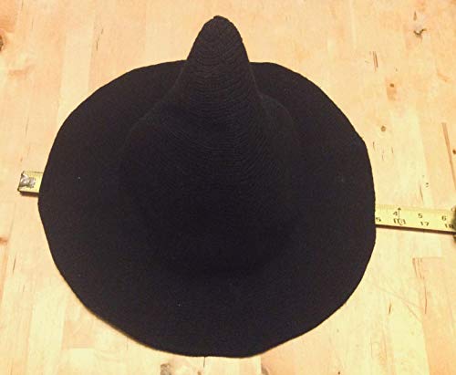 Sombrero Mujer Halloween Sombrero Bruja Grande de Lana Gorro de Punta Plegable Disfraz para Fiesta Cosplay Carnaval