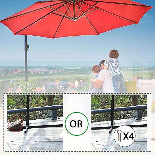 Sombrilla Parasol de para Terraza Jardín Patio Ajustable Protección Solar UV